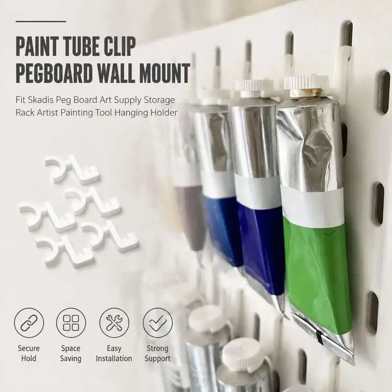 Paint Storage Rack Compatible With Skadis Pegboard Wall Mount Art Pigment Holder Craft Supply Organizer For Workbench