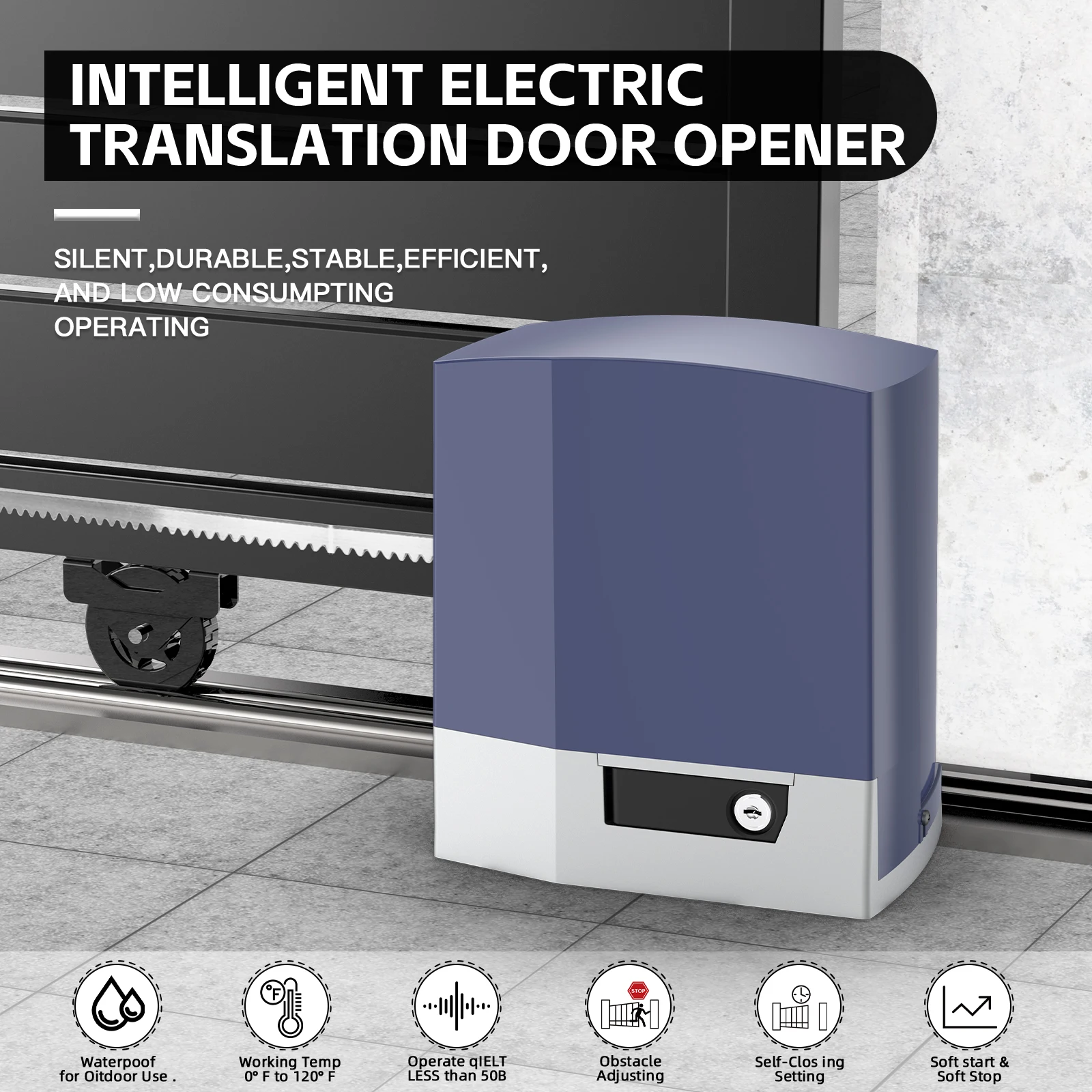 Smart WiFi 1000Kg Automatic Sliding Gate Opener, Electric Slide Gate Motor with Remote Control