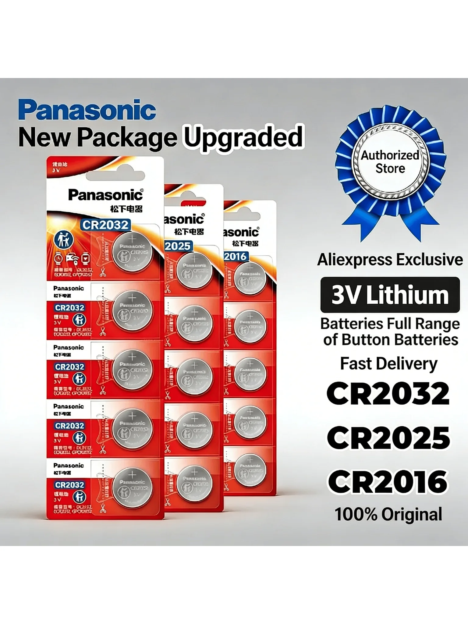 Bateria litowa Panasonic 3V CR2032 CR2025 CR2016 DL2032 do pilota samochodowego, płyty głównej komputera, zegara, kalkulatora — zdjęcie produktu 7