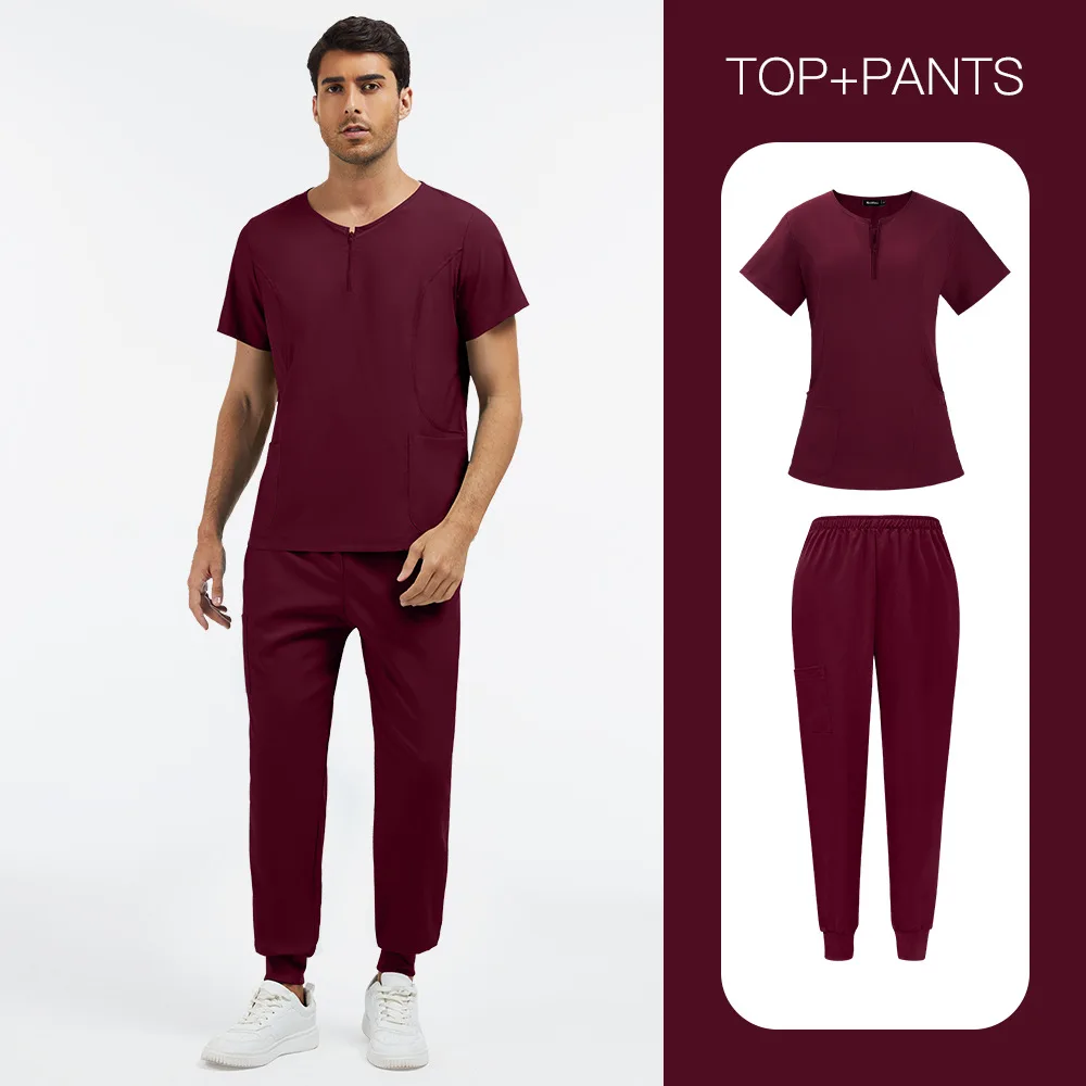 Uniformes médicos profesionales para hombres y mujeres, conjuntos de batas quirúrgicas para Hospital, clínica Dental, belleza, Spa, laboratorio, ropa de trabajo, trajes