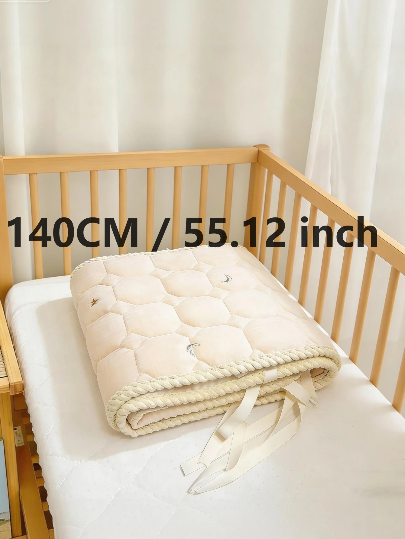 Baby Crib Bumper Pure Cotton Children's Spliced Bed Guardrail Anti-Collision Baby 1 Piece Bumper for infant image 3