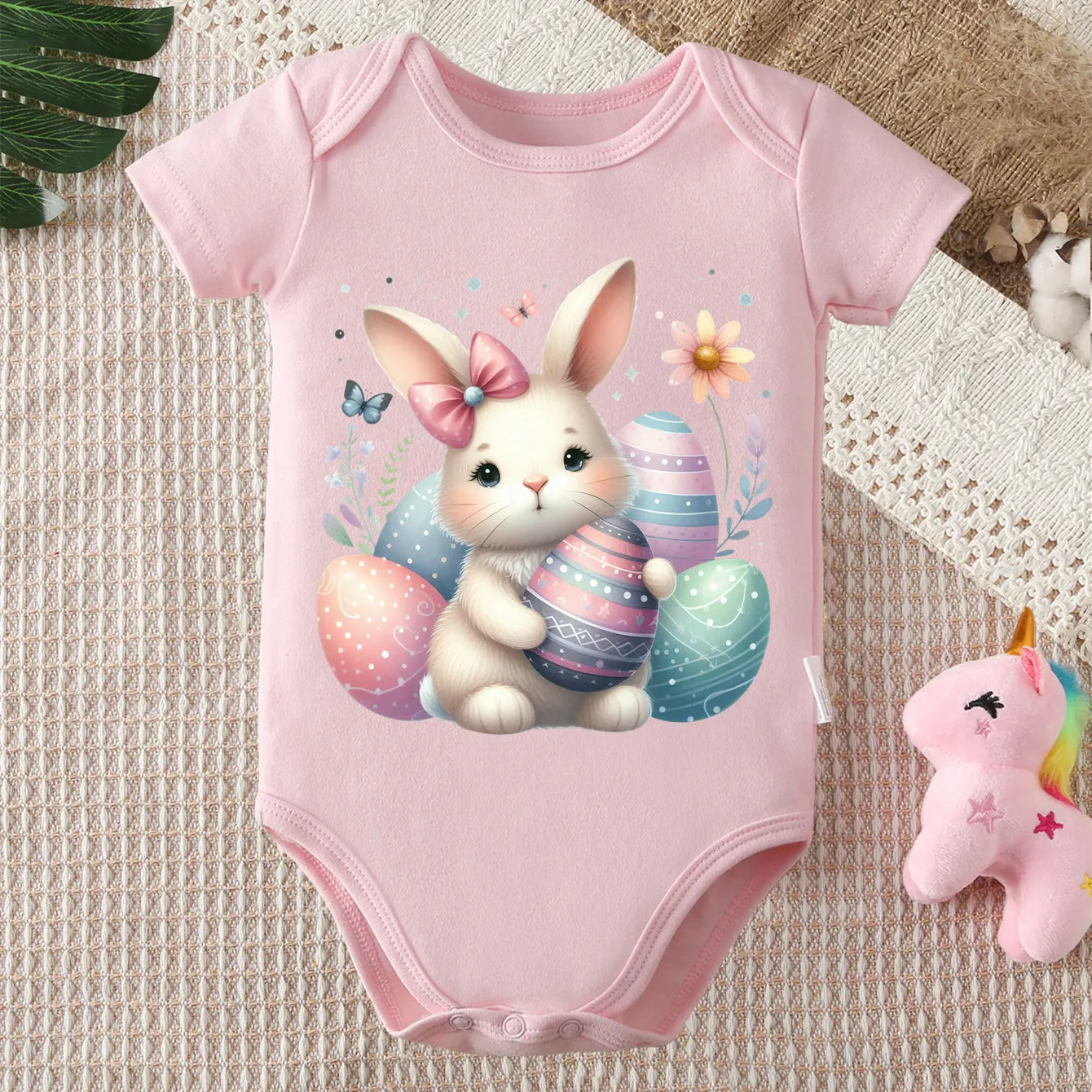 

Боди из 100% хлопка с милым принтом кролика/на Первое Пасхальное празднование, удобный комбинезон для малышей, одежда для новорожденных от 0 до 12 месяцев