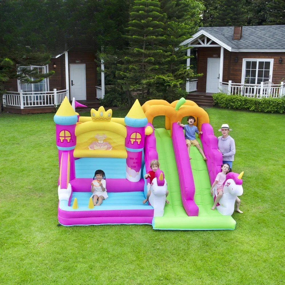 Trampolín de castillo inflable Tobogán pequeño para niños domésticos