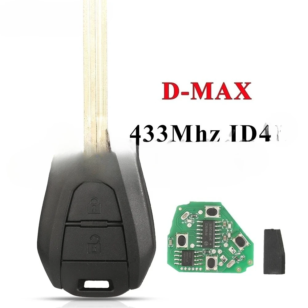التحكم عن بعد مفتاح السيارة صالح ل ايسوزو D-Max M-UX 433.92 ميجا هرتز اسأل ID46 رقاقة TOY43 2 أزرار استبدال مفتاح السيارات فوب