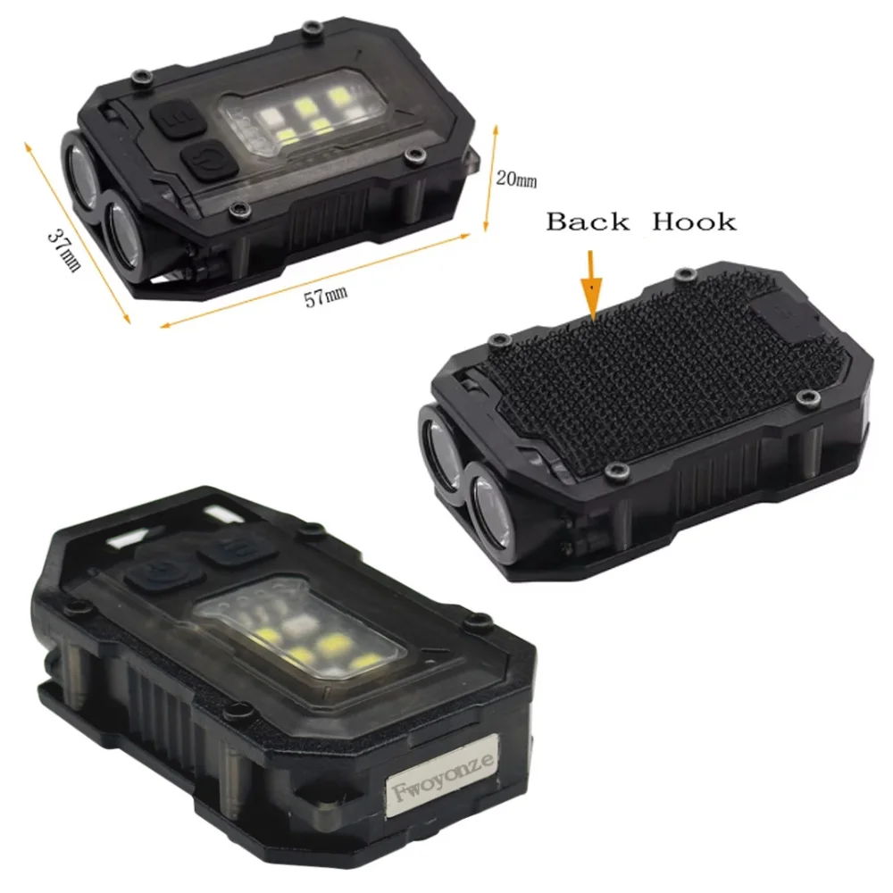 Fwoyonze USB Charging EDC Tactical Flashlight Or Loop Plate Outdoor Camping Hiking Signal Light For Molle 25mm Backpack Strap