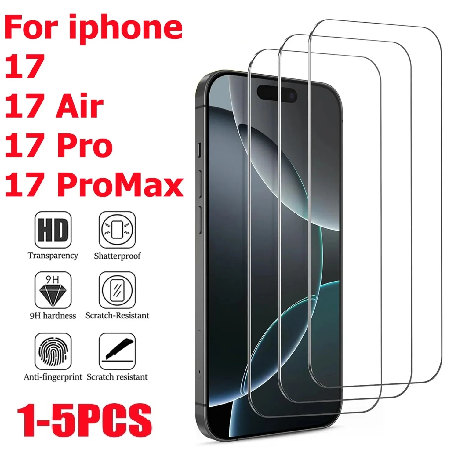 2025 1-5 قطع من الفيلم المقسى عالي الوضوح مناسب لجهاز Apple 17 17Air 17Pro 17Pro Max #1