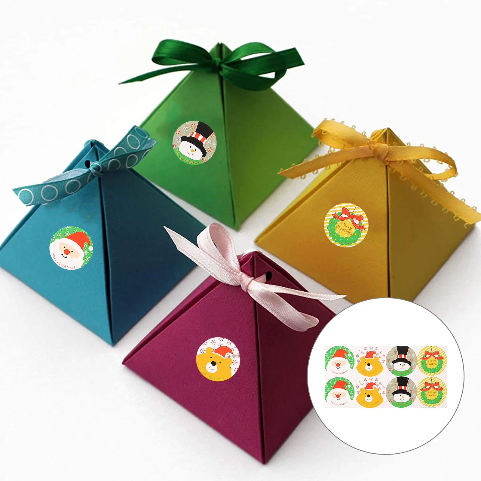 

20 листов наклейка со снеговиком и веном в рождественском стиле, самоклеящиеся уплотнительные наклейки для сумки для конфет, украшение для бутылки для выпечки