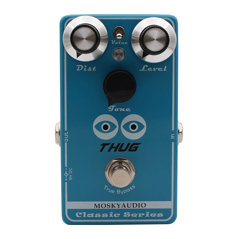 Mosky Thug Pedal de efecto de distorsión de alta ganancia para guitarra eléctrica, tono de distorsión 3 con nivel de distorsión y control de tono