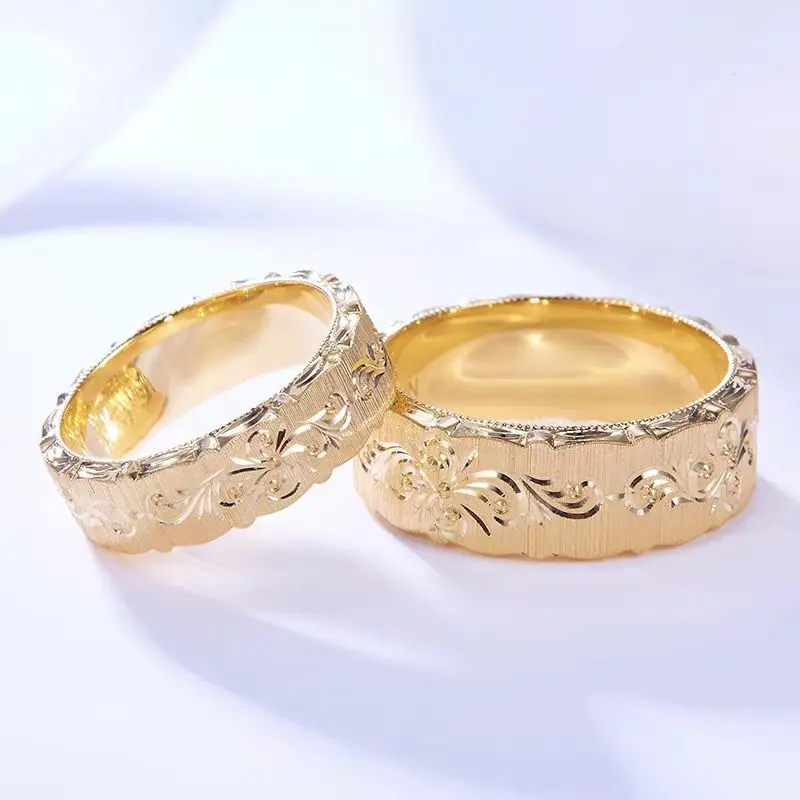 

Designer Custom Brushed Engraved whole 100% 18K/14K/10K Gold & PT950 Platinum Couple Rings, Exquisite Wedding/Engagement Rings