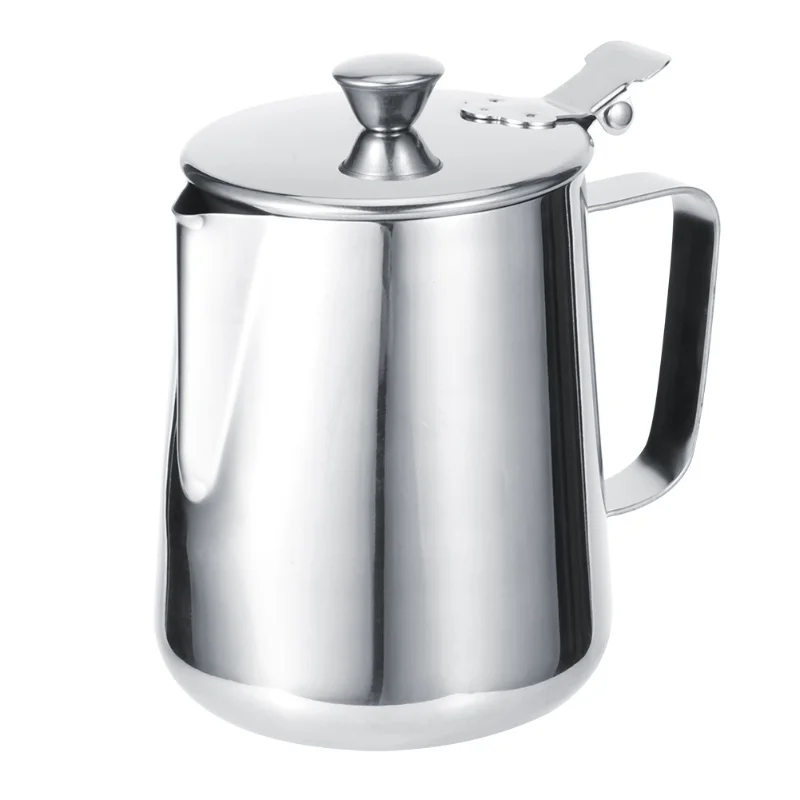 

Stainless Steel Thicken Milk Frothing Cup Jug Coffee Pitcher Latte Art With Lid For Home Coffee1000ML