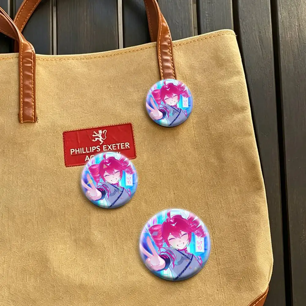 Cute Virtual Singer Kasane Teto  32/44/58mm Handmade Pins Round Brooch Badge Backpacks Clothes Jewelry Gifts