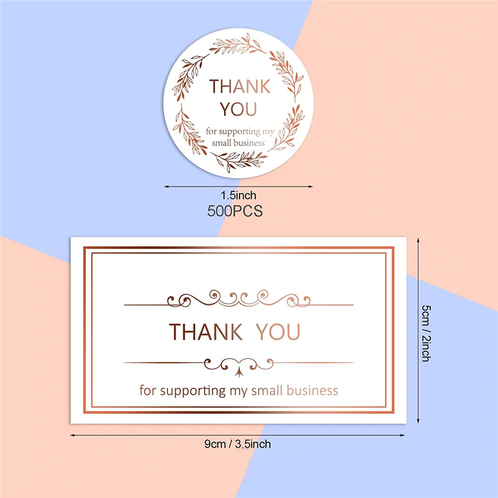 10-500 Pcs White Thank You Card Thank You for Supporting My Business Card for Small Businesses Decor for Small Shop Gift Packs