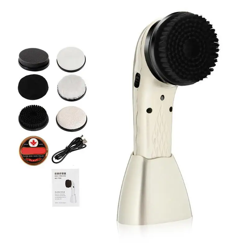 

Handheld Automatic Electric Shoe Brush Multifunctional Shine Polisher With 6 Brush Heads For Cleaning And Polishing Rechargeable