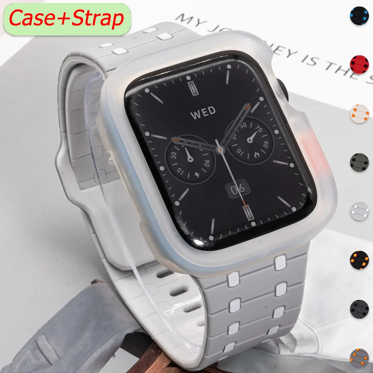 

Ремешок + чехол для Apple Watch 49 мм 40 41 44 45 46 мм Защитный бампер из ТПУ Силиконовый ремешок для Iwatch Series 10 9 8 76 5 4 Se Ultra 1 2