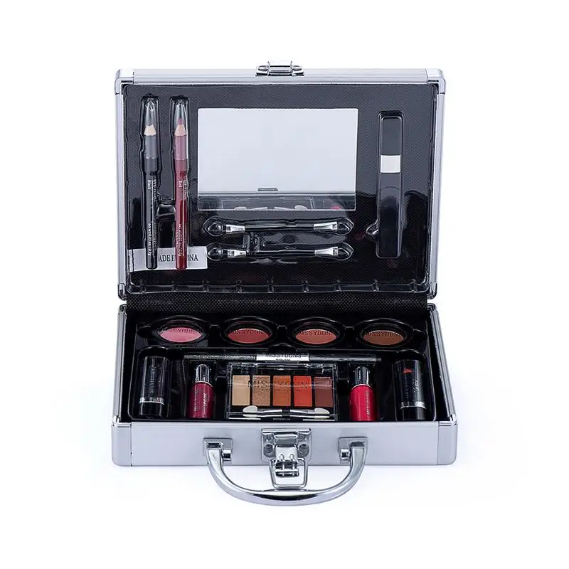 Kit complet de maquillage pour femme, ensemble de maquillage féminin, ombre à barrage, palette de fards à barrage, Jules Gloss, mascara, pinceaux pour les yeux, sac de maquillage, nouveau