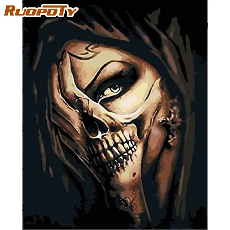 

RUOPOTY Oil Paint By Numbers Diy Crafts Paintings On Number Evil Witch Woman Picture Drawing Home Decors Artwork Diy Crafts