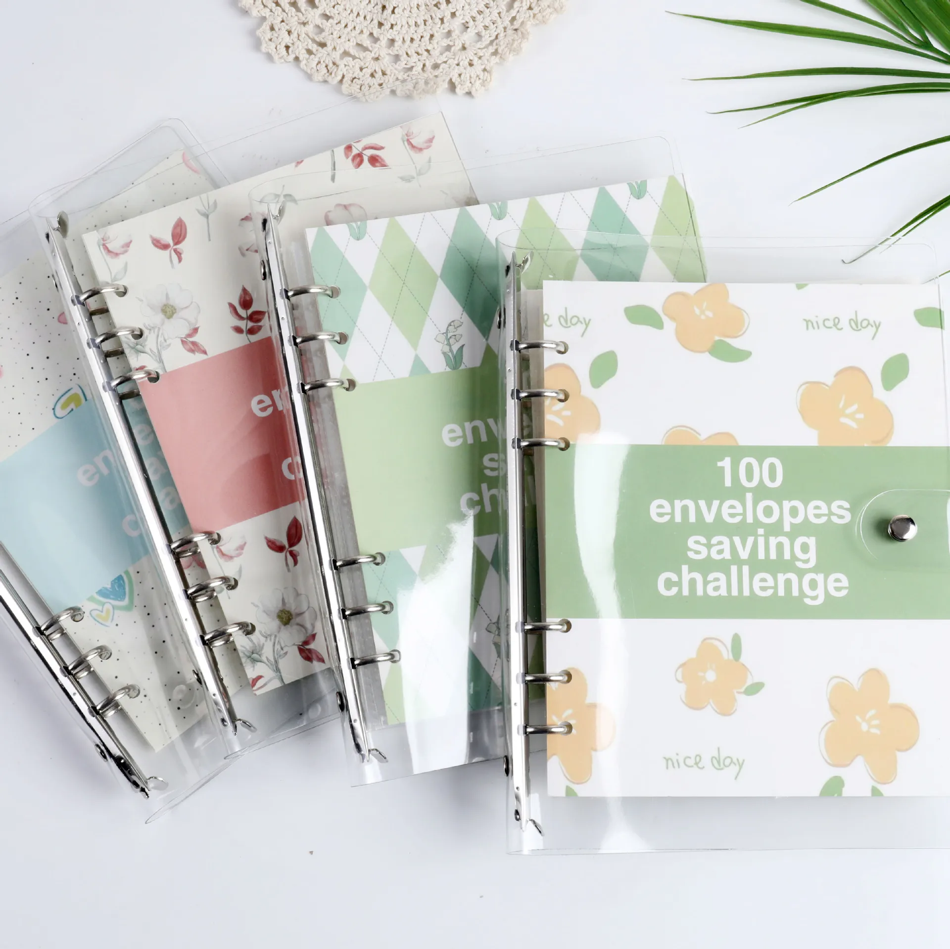 100 Envelope Challenge Binder A5 Clear Binder Savings Challenges Binder Budget Binder with Cash Envelopes for Budgeting Planner