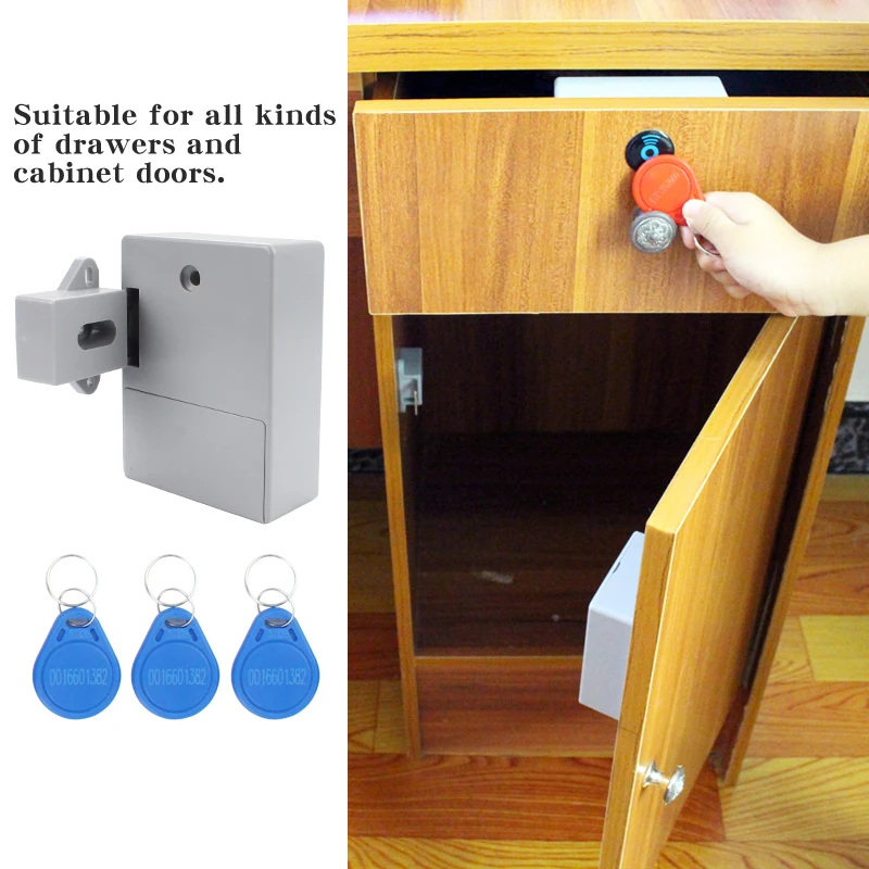 RFID Smart Sensor Lock Hidden Electronic Drawer Lock Cabinet Door Lock EMID Card Invisible Furniture Lock Wardrobe Lock