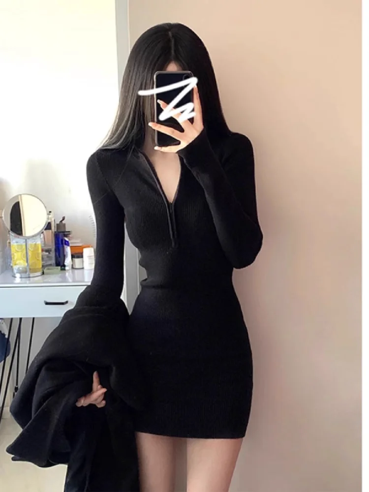 

Bla Knitted Dr Women's Winter 2025 Trendy Spicy Girl Tight Fit High-End Feeling Small Size Wrap around Base Skirt