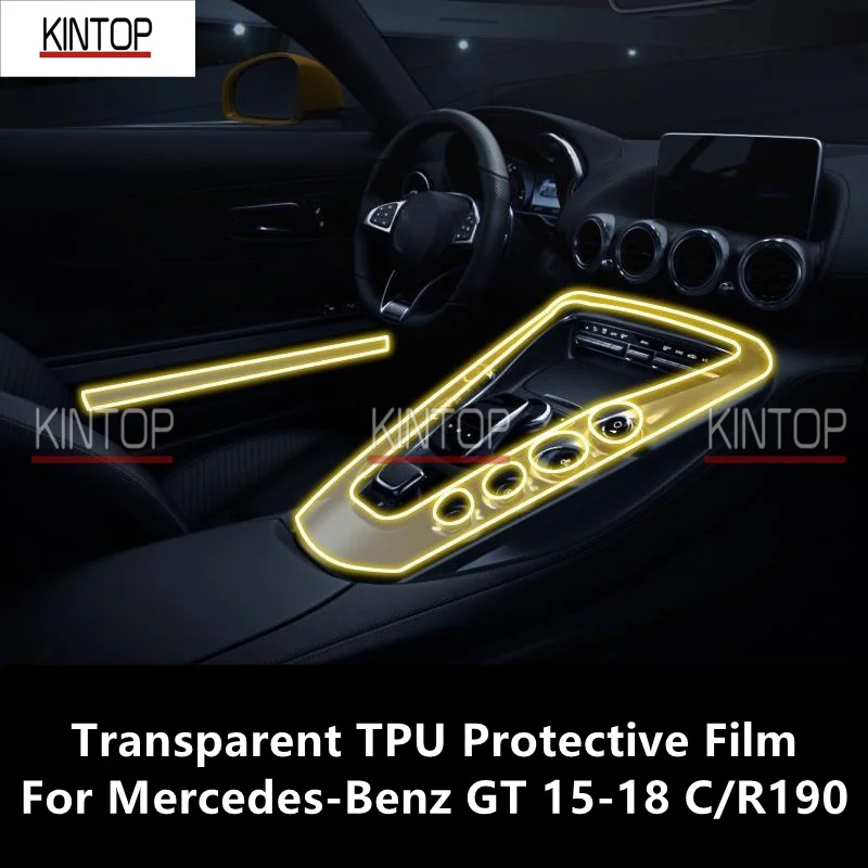 

For Mercedes-Benz GT 15-18 C/R190 Car Interior Center Console Transparent TPU Protective Film Anti-scratch Repair Film Refit