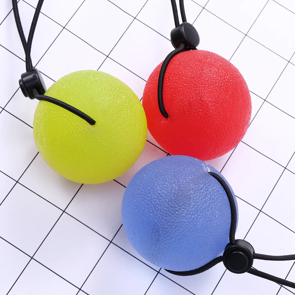 

3 pcs Grip Strengthen Balls TPR Material Soft Touch String Exercise Hands Fingers Wrists Relieve Stress Muscle