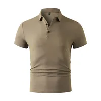 New Men's Business Casual Short Sleeved Shirt Solid Color Polo Shirt Fashionable Breathable Comfortable Versatile Top