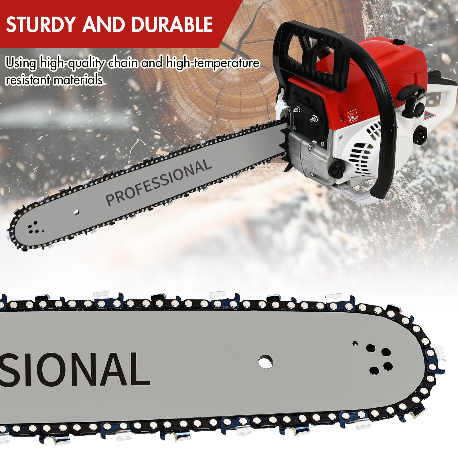 52CC Petrol Chainsaw 2-Stroke 20Inch Portable 2000W Cordless Chain Saw Air-Cooled High Power Tools Handheld Wood Logging Cutting