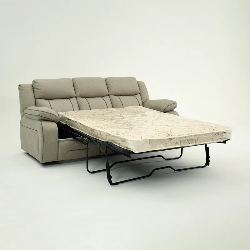 

Simple leather sofa first layer cowhide electric telescopic function integrated