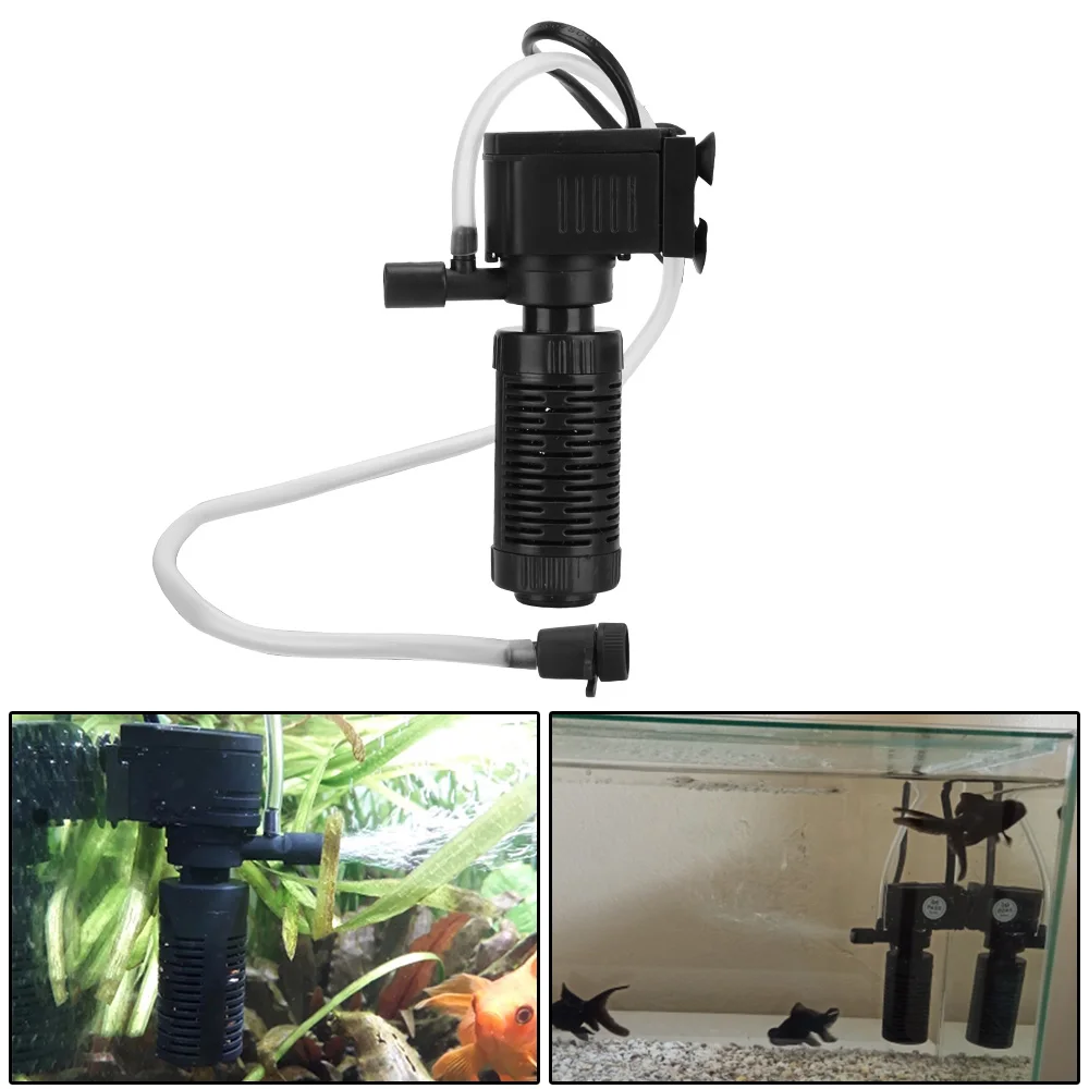 

Mini Fish Tank Filter Oxygenation Submersible Filtration for Aquarium Fish Tank 3 in 1 Filter Water Purifier