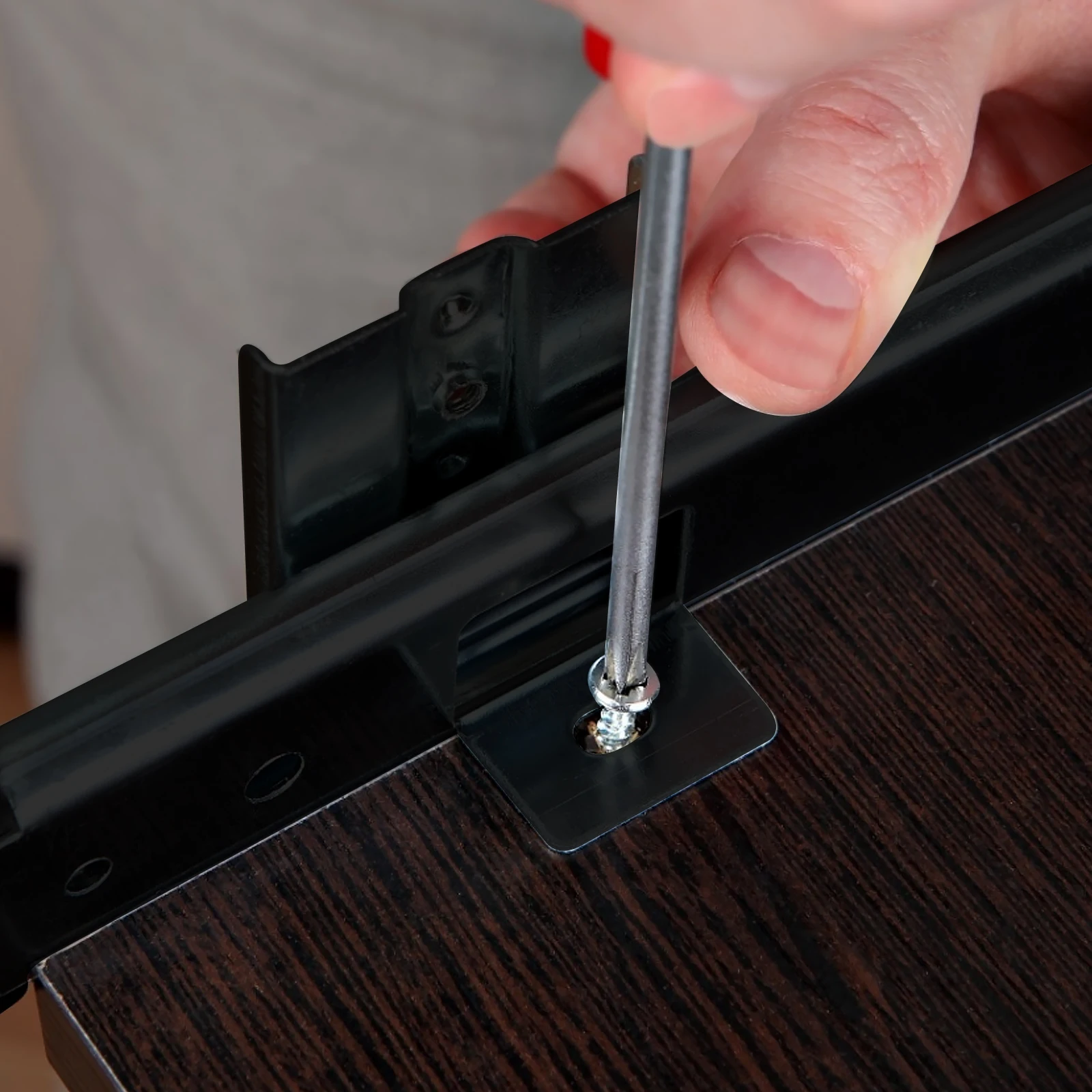 

1Pair Keyboard Slide Rail Tray Guides Steel Ball Bearing Desk Drawer Track -Close Keyboard Drawer Slide Rail