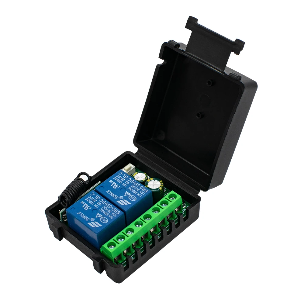 RF 433MhzリモートコントロールワイヤレススイッチDC 12V 24V 10A 2CHリレー受信機ミニ送信機 ドア電磁ロックDIY用