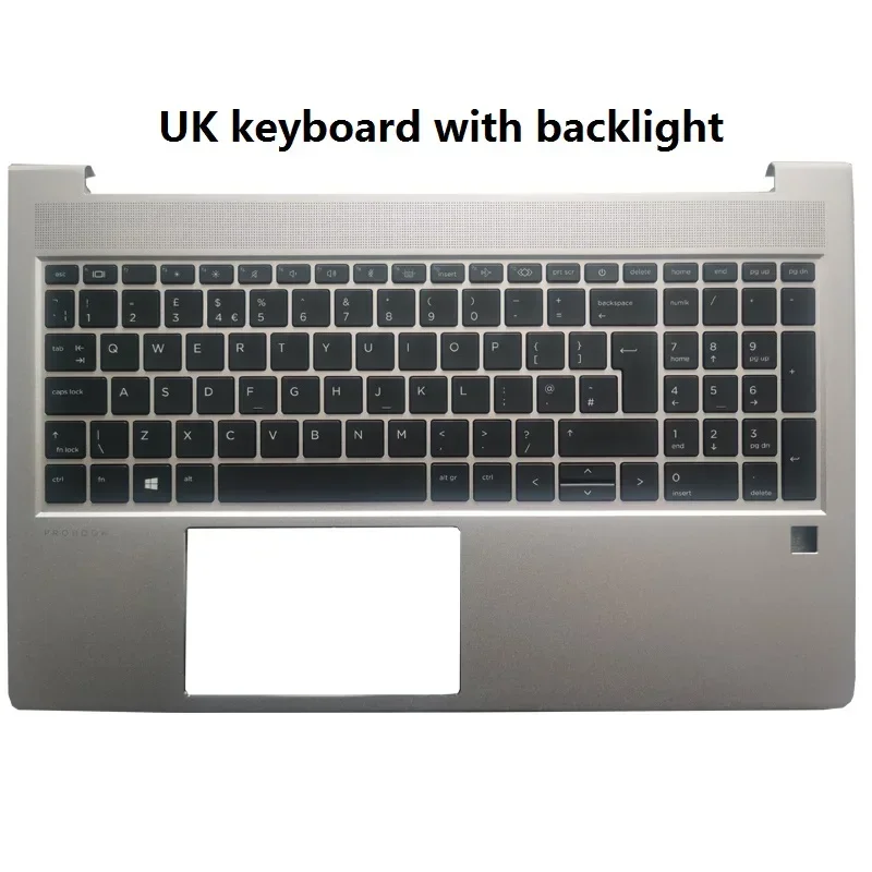 NEW Russian/US/UK laptop keyboard For HP Probook 455 450 G8 450 455 G9 palmrest upper cover With fingerprint hole