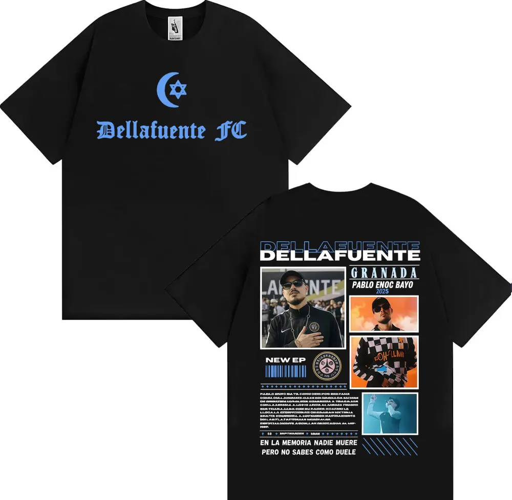 

Рэпер Dellafuente Pablo Enoc Bayo Tour Графические футболки Мужская женская мода Хип-хоп Крутая футболка 100% хлопок Футболка большого размера