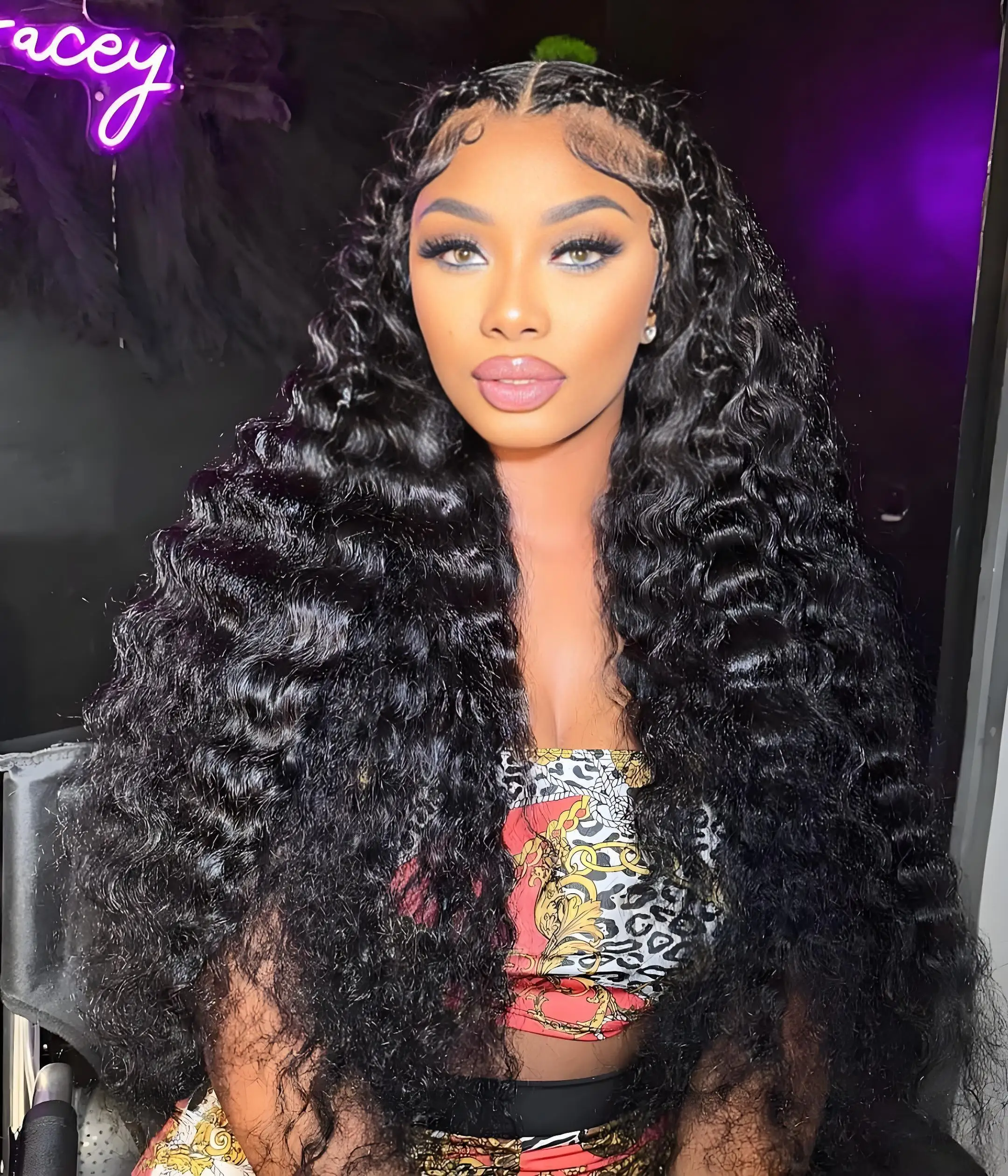

220 Density Deep Wave 40 Inch 13x6 Hd Transparent Lace Front Wig Human Hair Curly Wig Water Wave 13x4 Pre Plucked Lace Front Wig