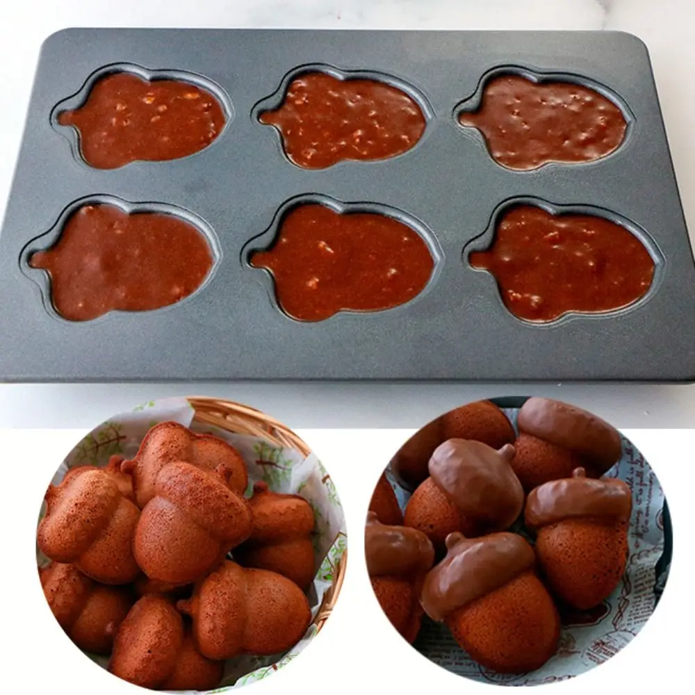 6/8 Cavity Madeleine Cake Baking Pan Carbon Steel Nonstick Bread Baking Mold with Lid Japanese Style Dessert Baking Tray