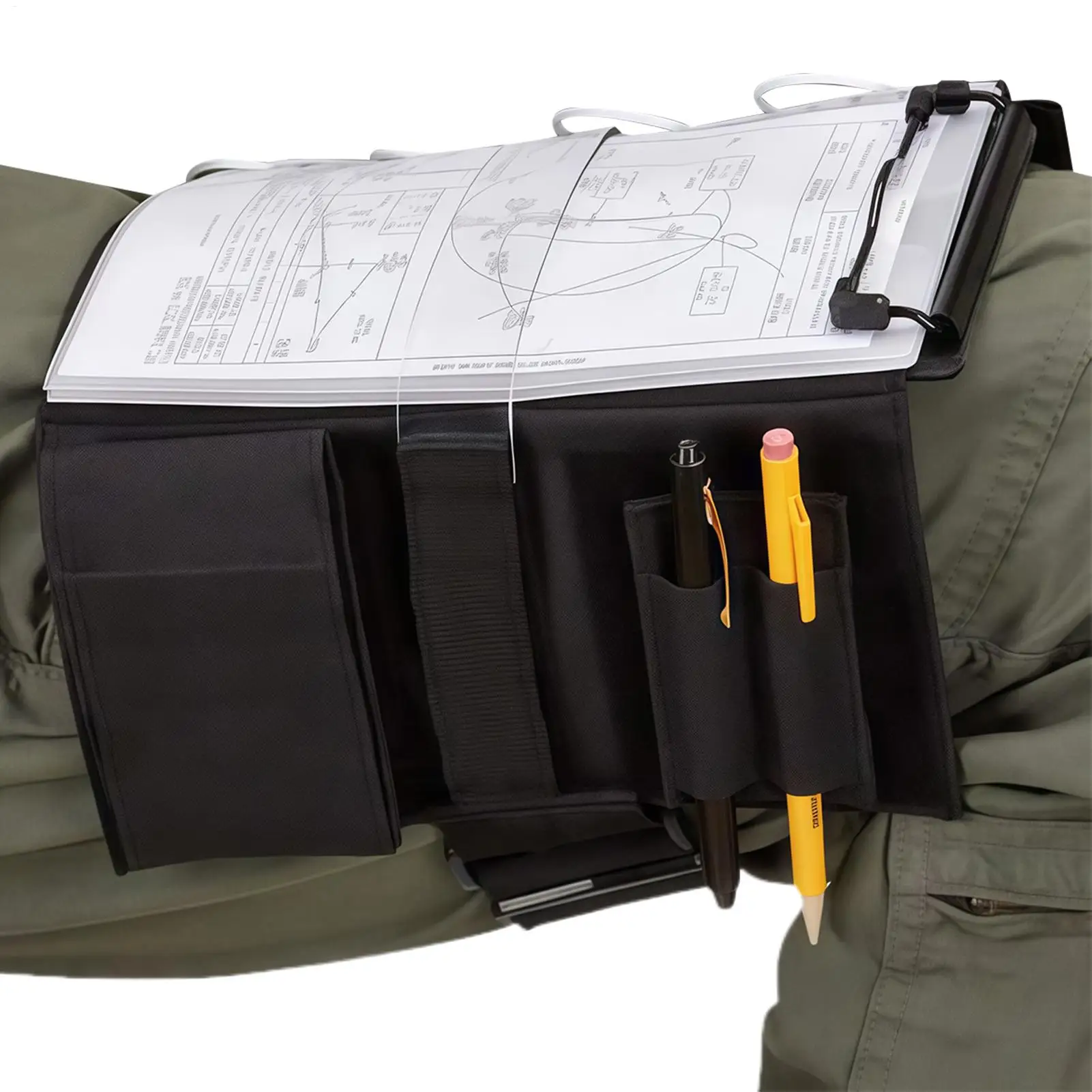 Pilot Kneeboard 7-Slots Knee Writing Board with Leg Strap Clipboard with Pen Holder for Cards Document Home School Notes