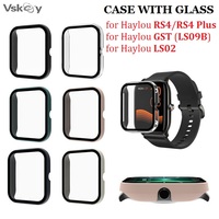 30PCS Protective Cover for Haylou RS4 Plus GST LS09B LS11 LS02 Smart Watch Hard PC Bumper Tempered Glass Screen Protector Case