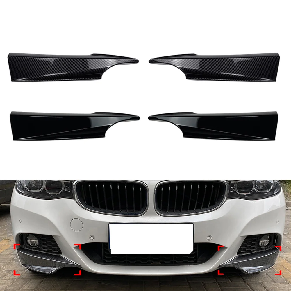 

2 Pcs Car Front Bumper Splitter Lip Spoiler Trim Canard For BMW 3 Series GT F34 320i 325i M Sport 2014 2015 2016 2017 2018 2019