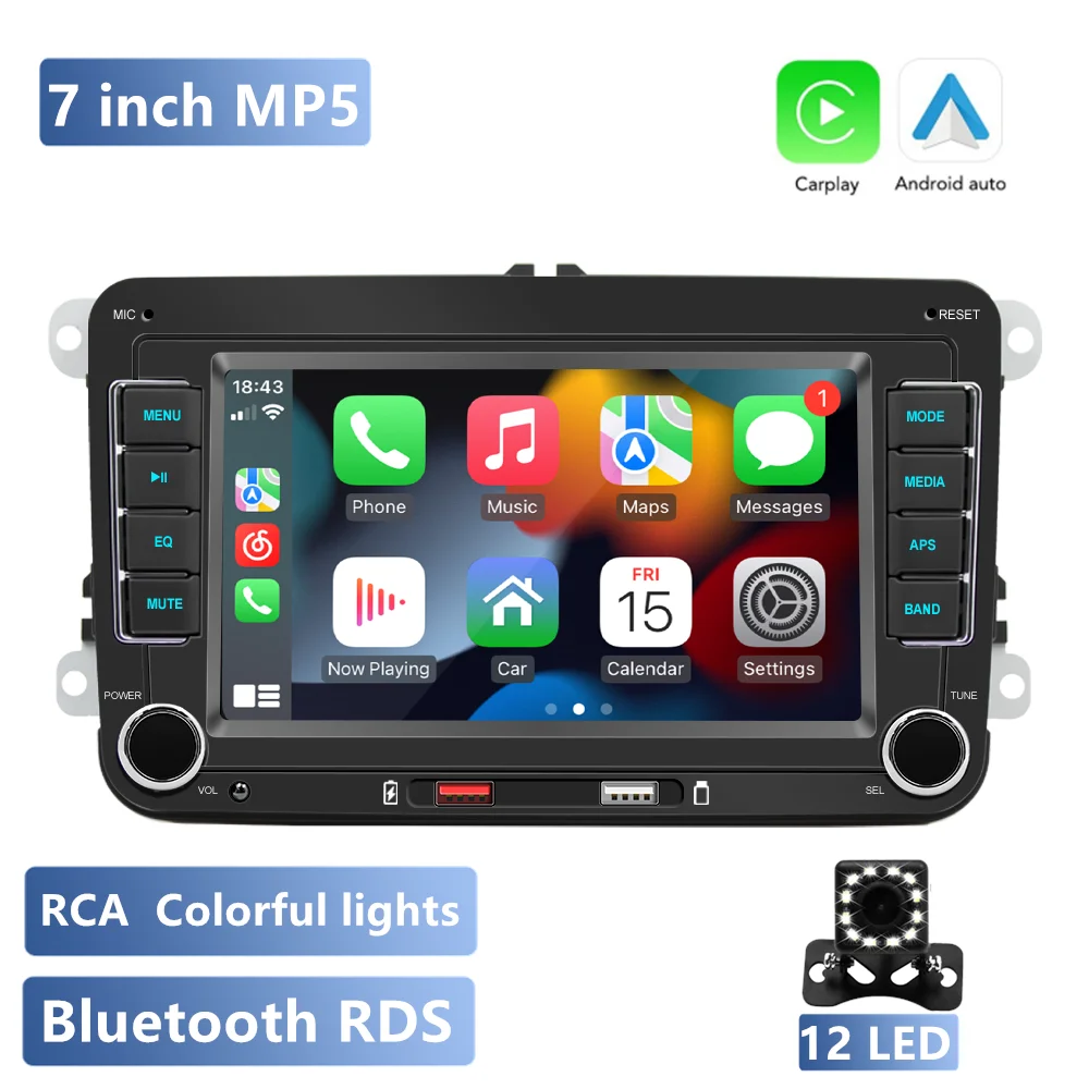 Android Autoradio Carplay voor VW Volkswagen Jetta Passat Golf Polo 7 "Autoradio GPS Wifi FM Audio-ontvangers Multimedia speler