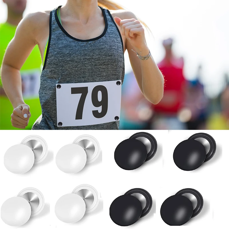 10pcs Marathon Race Number Magnetic Race Bib Holder Running Fix Clips Number Belt Cloth Buckle Triathlon Run Cycling Accessories