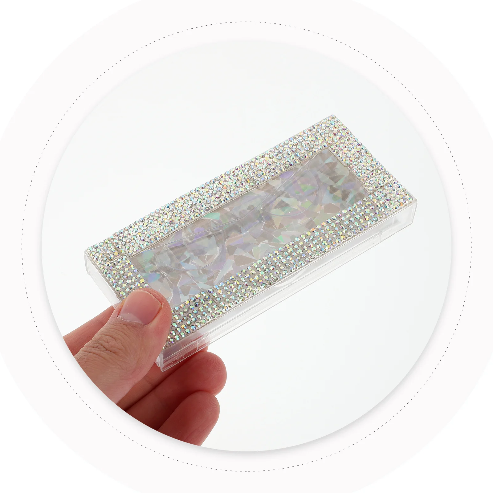 高級つけまつげボックス、グリッタートレイ付き、引き出し式ホルダーで安全なまつげ保管、旅行用、エレガントな容器ディスプレイ