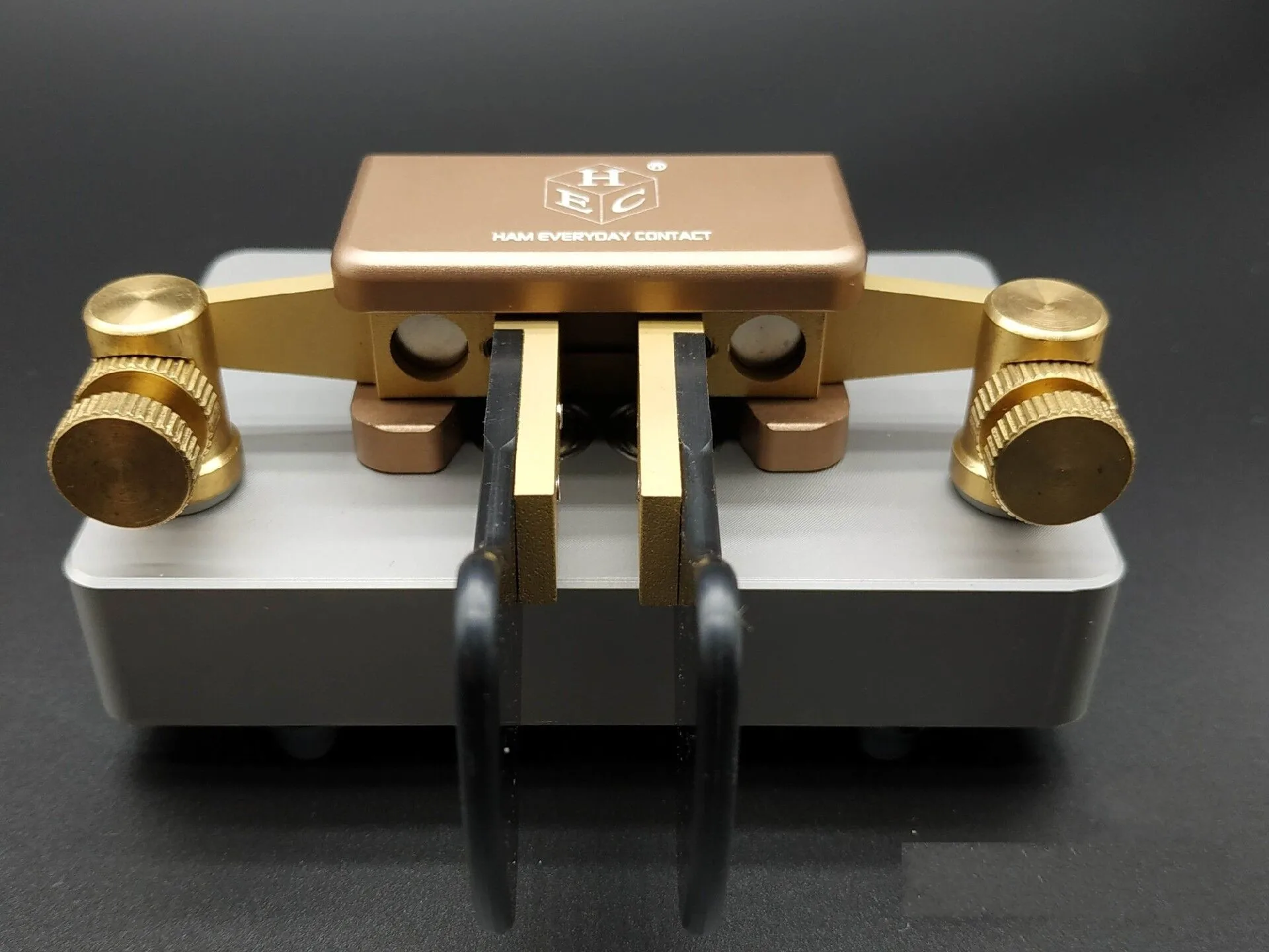 

HEC Telegraph Key Automatic Key Dual-Paddle magnetic Rebound CW Key Stainless Steel Morse Key Ham Everyday Contact