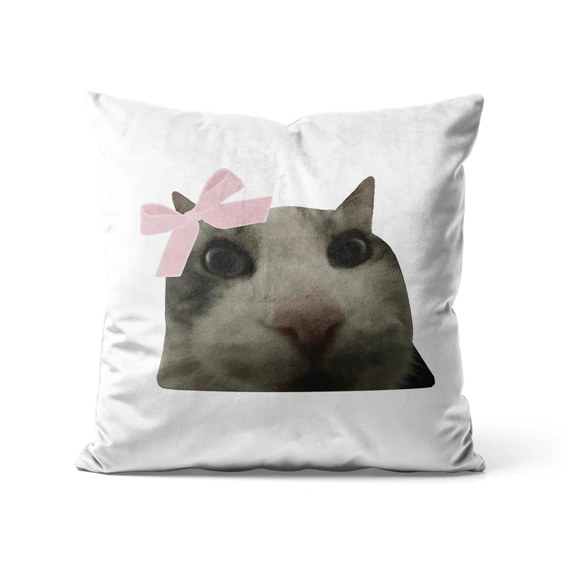 Gaslight Gatekeep Girlboss Coquette Cat Meme Throw Pillow Covers Cushion Cases Pillowcases for Sofa 45cm x 45cm