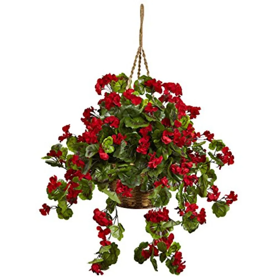 

6857-RD Geranium Hanging Basket UV Resistant Red 10.125'' x 29'' x 10.125''