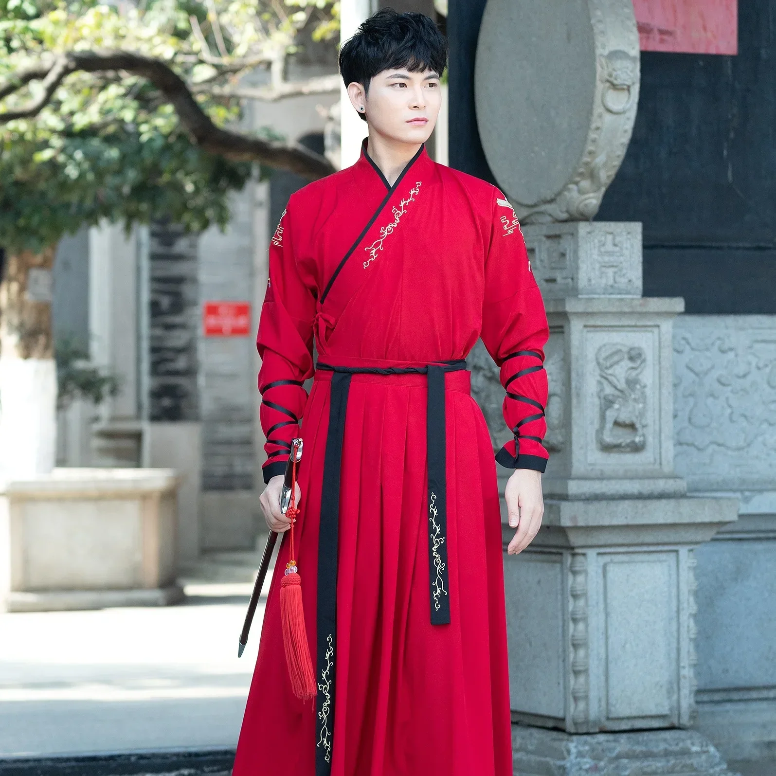 Hanfu-Tenue traditionnelle des prHub chinoises pour hommes, costume de danse nationale, vêtements Hanfu pour hommes sans abri, tenue de couple CP Cosplay