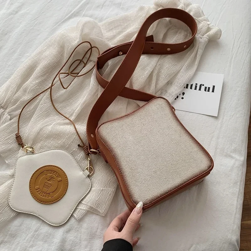 Spring/Summer New Women's Bag Creative Breakfast Bread Fried Egg Korean Version Personalized Fashion One Shoulder Mother Bag