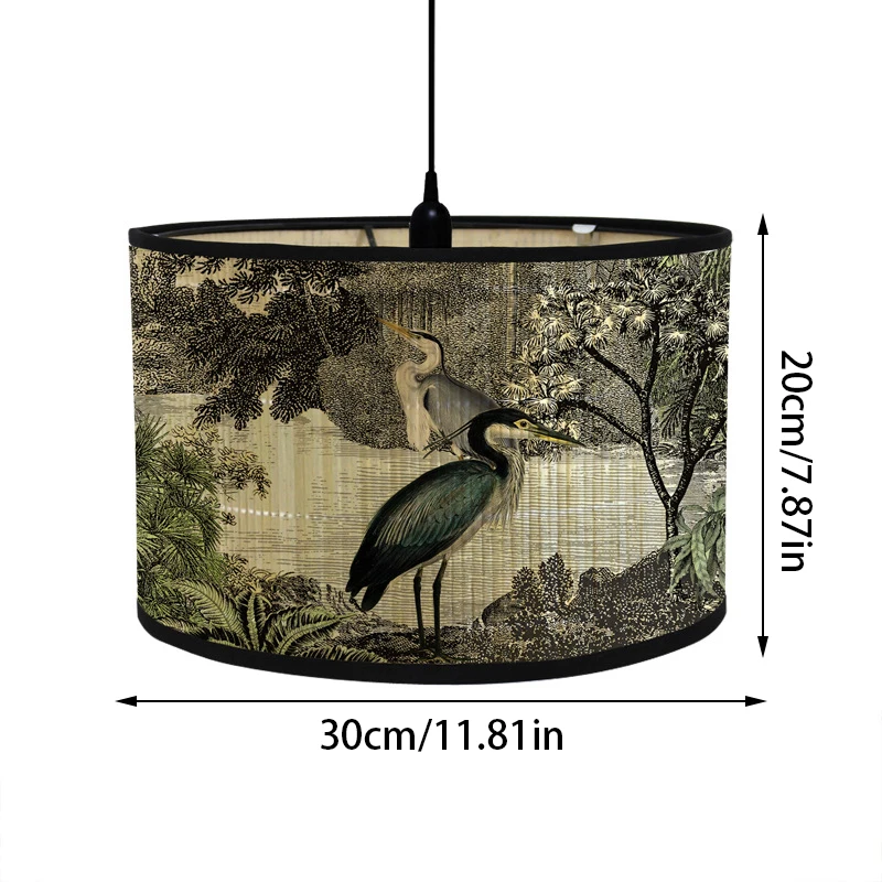 Imagem -05 - Chinese Estilo Chandelier Lamp Shade Pendant Lights Cover Birds Printing Kitchen Hanging Lampshade Decoração para Casa