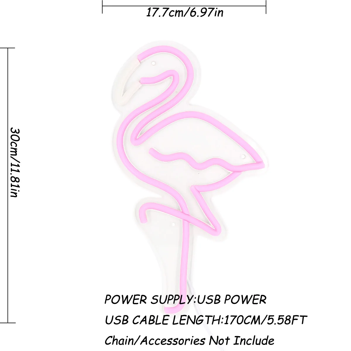 1PC Flamingo LED Wall Neon Art Sign Light For Room Party Home Pub Club Gallery Studio Decoration Gifts 6.97''*11.81'