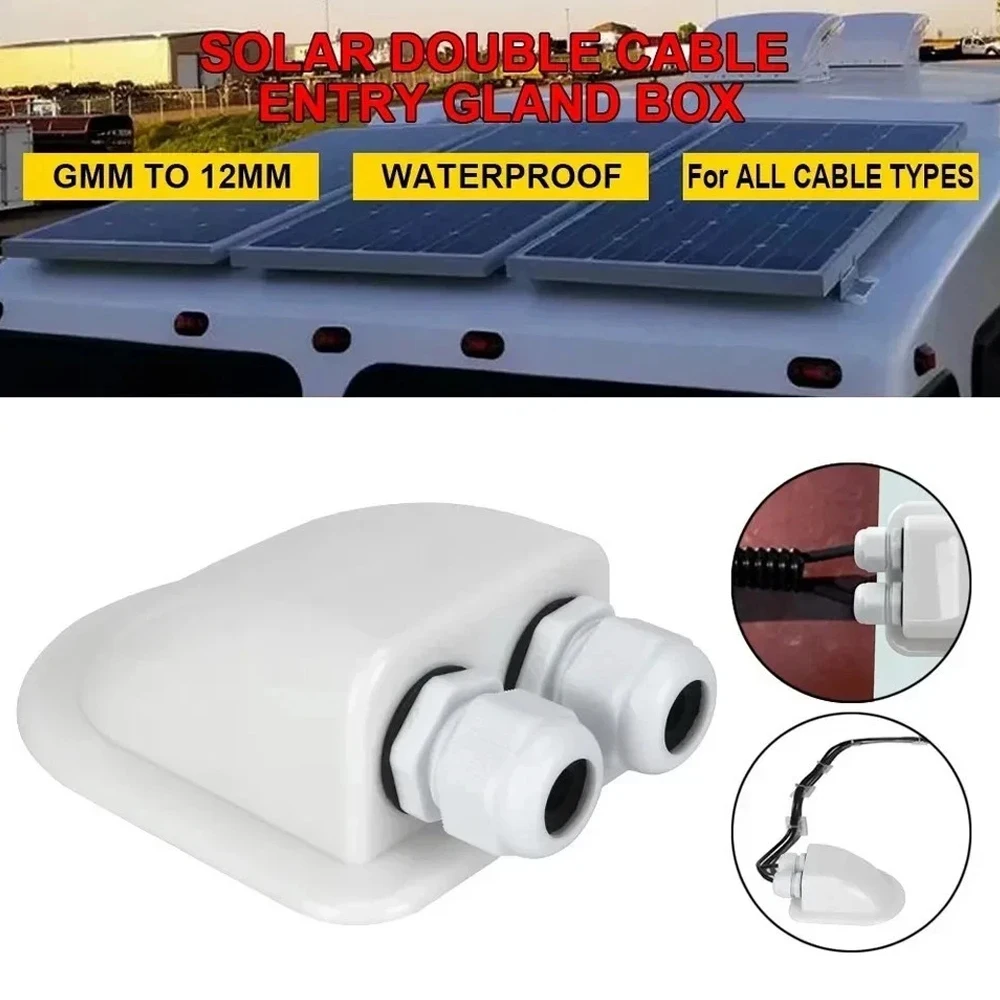 

Roof Top Solar Panel Double Cable Entry Gland Box For Motorhome Camper Boat Van for Boat RV Marine Solar Wire Entry