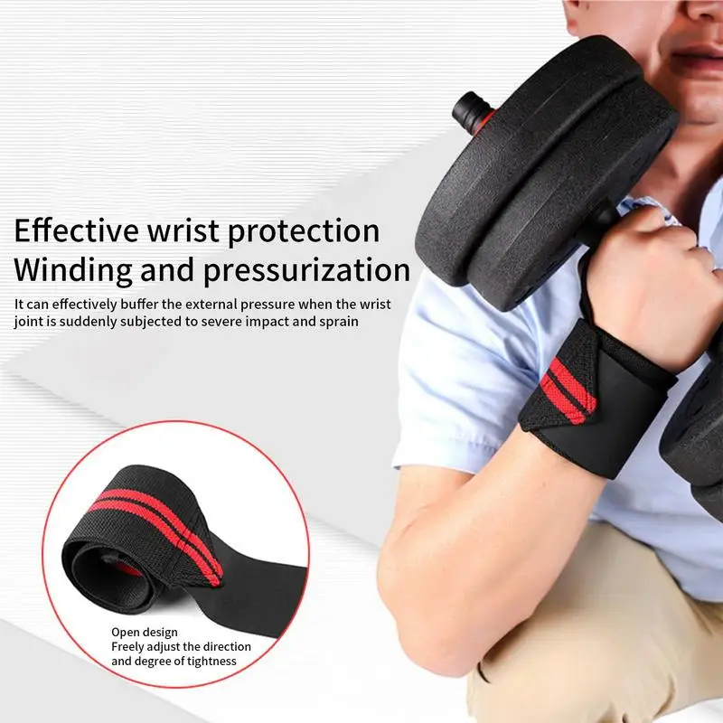 Weight Lifting Wristband Elastic Breathable Wrist Wraps Bandage Gym Fitness Weightlifting Powerlifting Wrist Brace Support Strap